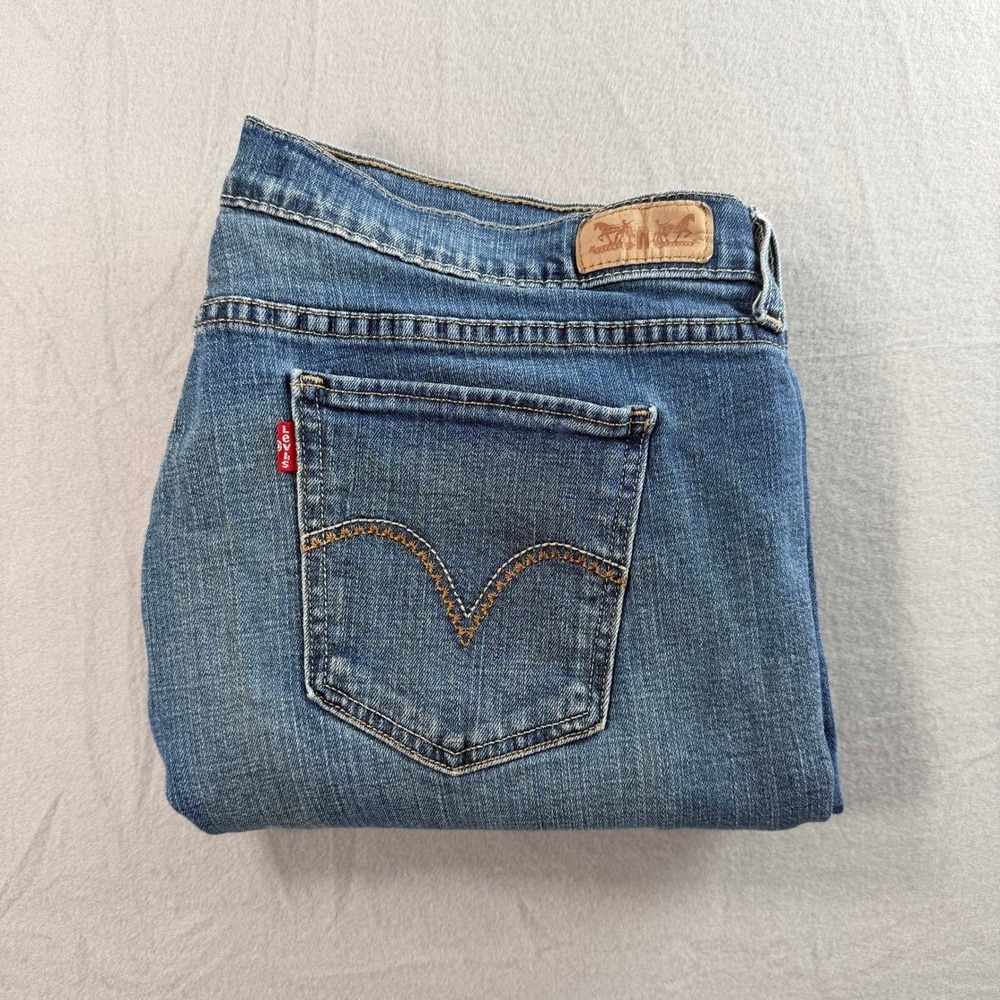 Levis 505 Straight Leg Jeans Womens 16 Medium Wash Blue Classic Denim